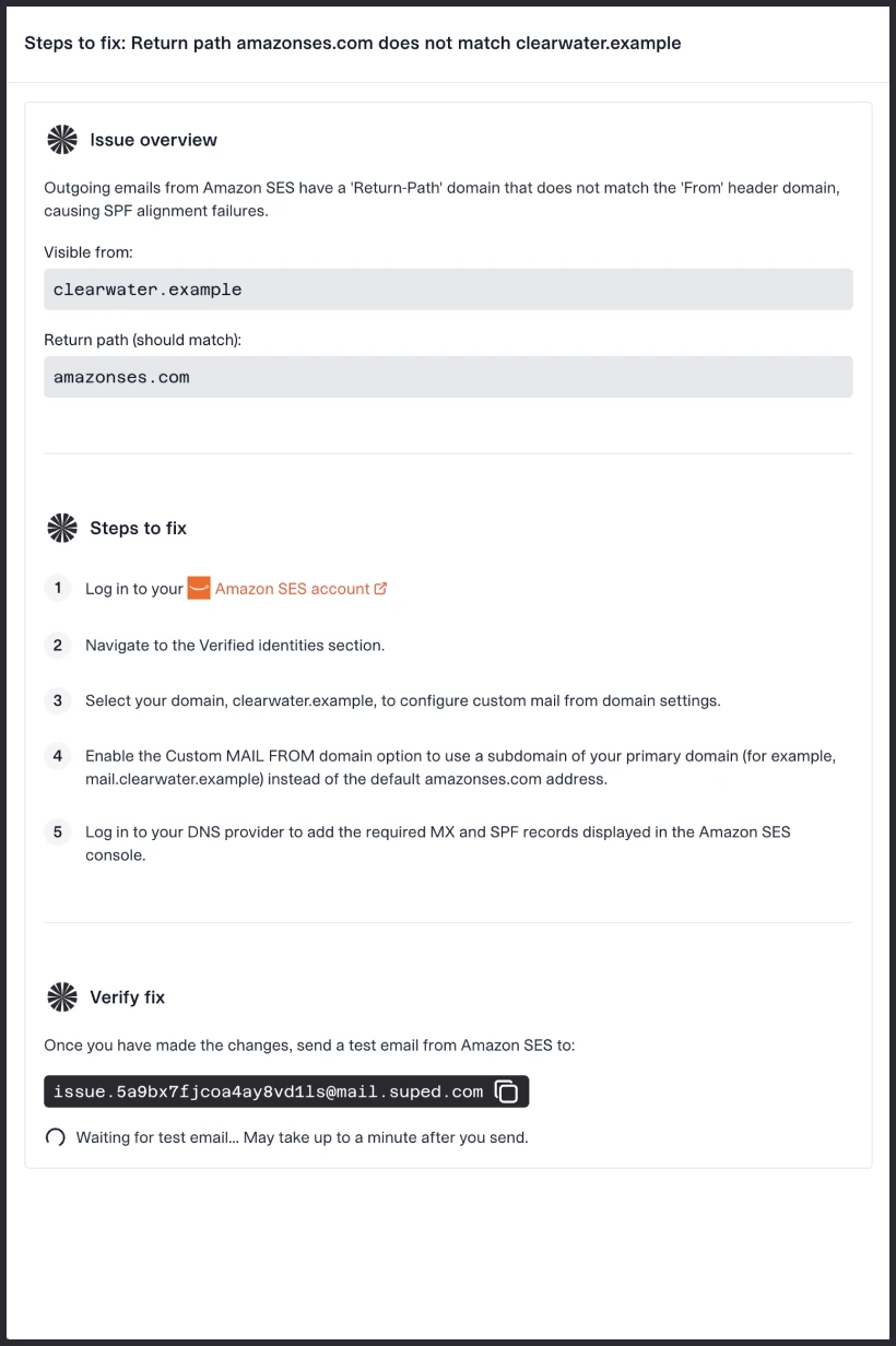 Issue resolution screenshot