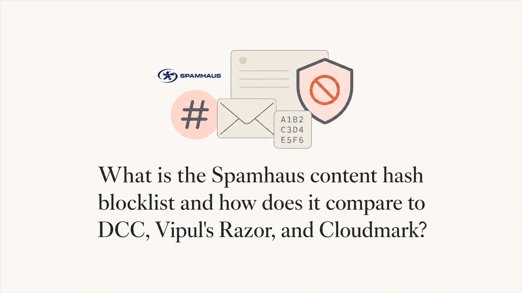 Spamhaus content hash blocklist comparison with DCC, Vipul's Razor, and Cloudmark.