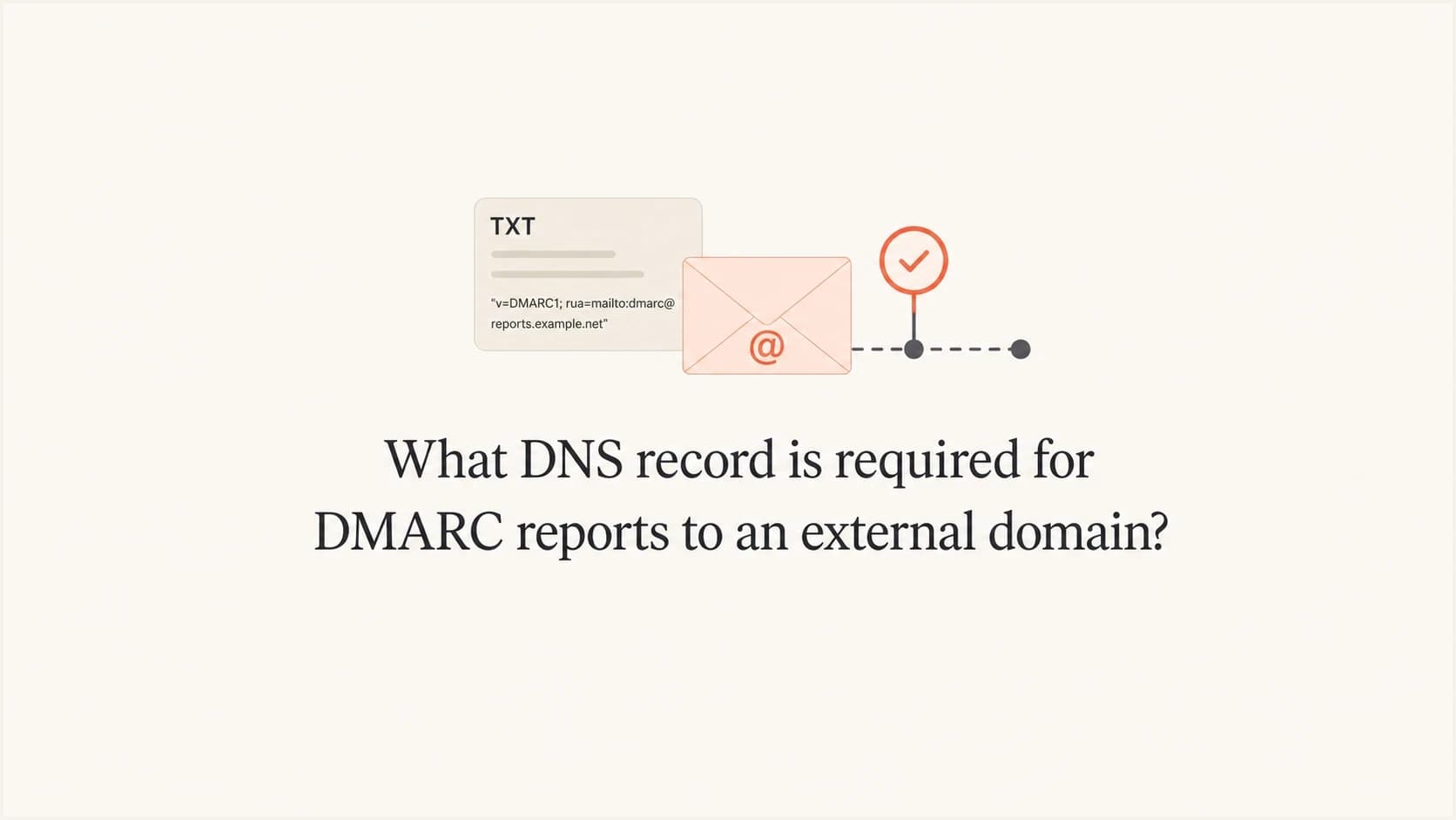A DNS TXT record authorizing DMARC reports to an external domain.
