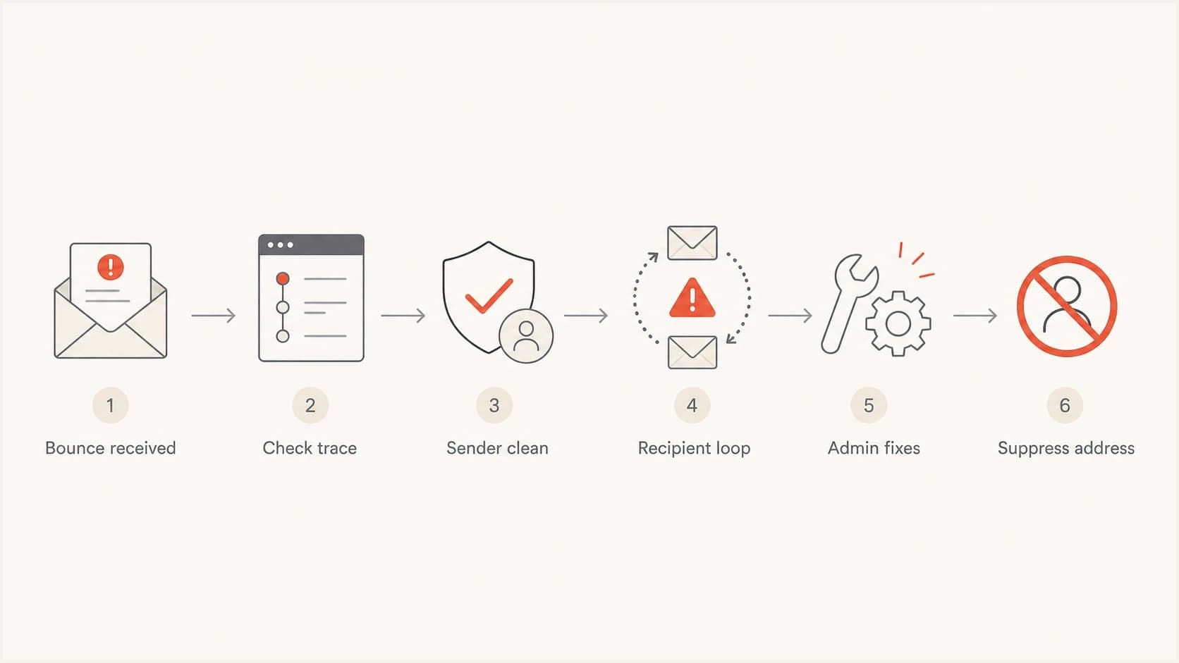 Flowchart showing how to triage a 5.4.14 hop count exceeded error.