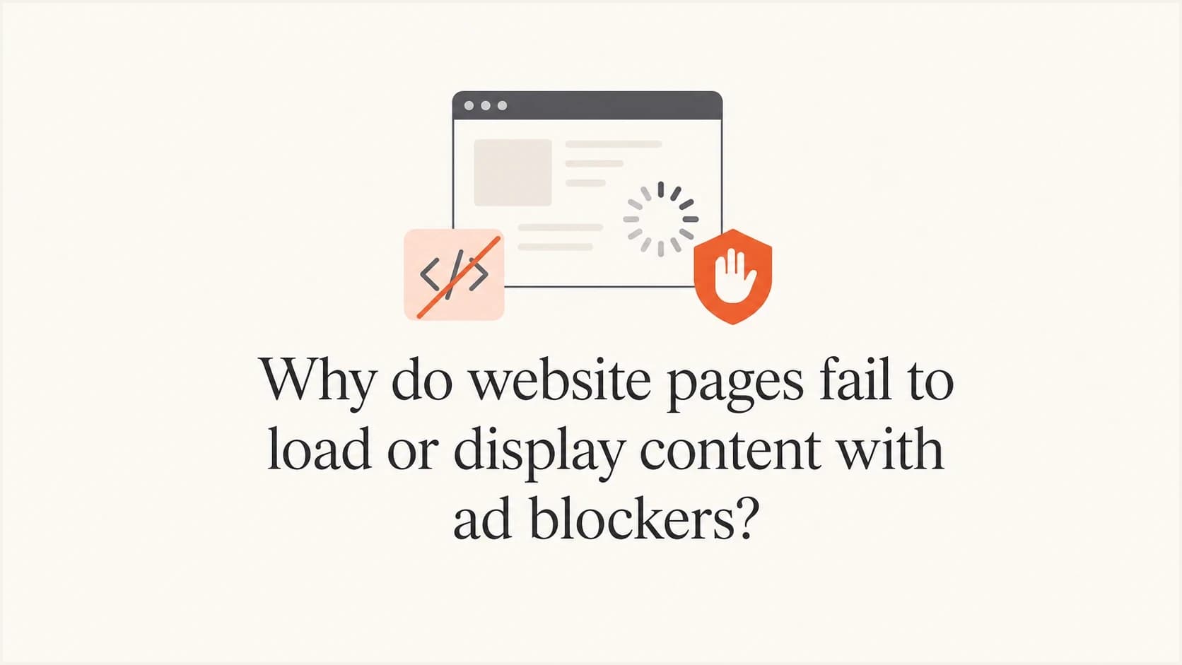 Website loading spinner when an ad blocker blocks a required page script.